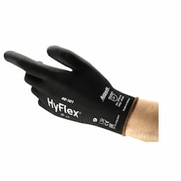 HyFlex&reg; Abrasion Resistant Work Glove, Size 8, Black