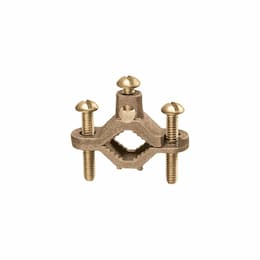 1/2-in to 1-in Bare Wire Ground Clamp w/ Brass Screws, Brass