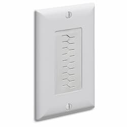 Cable Entry Device w/ Slotted Cover & Wall Plate, White