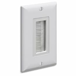 Cable Entry Device w/ Brush Cover & Wall Plate, White