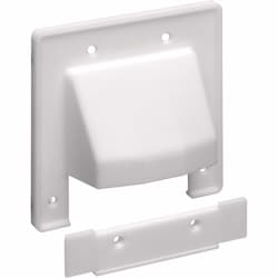 2-Gang Reversible Cable Entrance Plate w/ Removable Plate, White