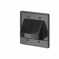 2-Gang Reversible Cable Entrance Plate w/ Removable Plate, Black