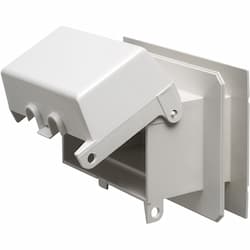 One Piece Outlet Box for Siding, Horizontal, White