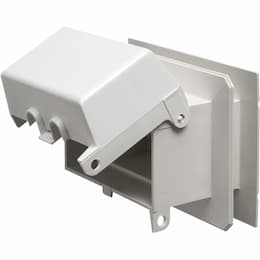 One Piece Outlet Box for Siding, Horizontal, White