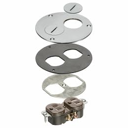 Metal Cover Trim Kit w/ Threaded Plug & Receptacle, Nickel