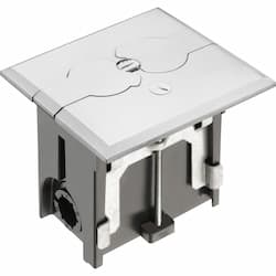 Adjustable Floor Box w/ Flip Lid & Receptacle, Rectangular, Nickel