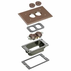 Concrete Trim Kit w/ Threaded Plug & Receptacle, Non-Metallic, Brown