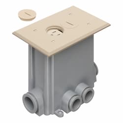 Concrete Floor Box w/ Threaded Plug & Receptacle, Non-Metallic, LA