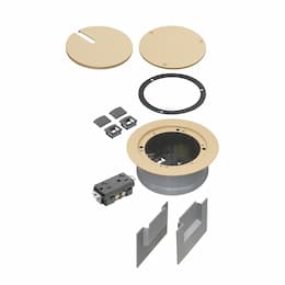 5.5-in Recessed Concrete Box Cover Kit w/ (1) Receptacle, LT Almond