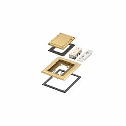 1-Gang Frame Kit w/ Flip Lid & Receptacle for Gangable Box, Brass