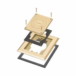1-Gang Frame Kit w/ 2-in & 3/4-in Inserts for Gangable Box, Brass