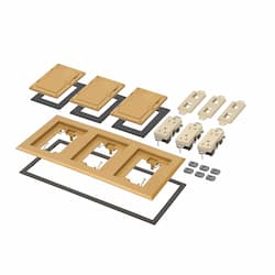 3-Gang Frame Kit w/ Flip Lid for Gangable Box, Caramel