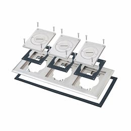 3-Gang Frame Kit w/ 2-in & 1-in Inserts for Gangable Box, Nickel