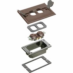 Concrete Trim Kit w/ Flip Lid & Receptacle, Non-Metallic, Brown