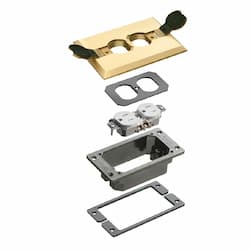 Concrete Trim Kit w/ Flip Lid & Receptacle, Metallic, Brass