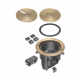 In Box Floor Box Kit w/ Recessed Cover & Receptacle, Bronze