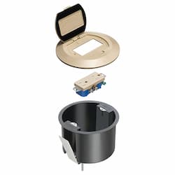 One Piece Box w/ Cover & Receptacle, Non-Metallic, Light Almond