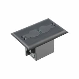 Floor Box w/ Flip Lid & Receptacle for Existing Floors, Black