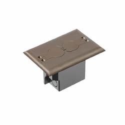 Floor Box w/ Flip Lid & Receptacle for Existing Floors, Brown