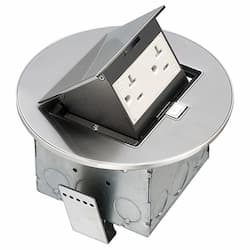 Pop Up Countertop Box Kit w/ Tamper Resistant Receptacle, Steel, Steel