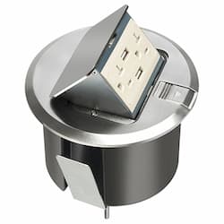 Pop Up Countertop Box Kit w/ TR GFCI USB Receptacle, Non-Metallic, NK