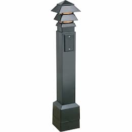 35-in Gard-N-Post Bollard Kit w/ Light, Black