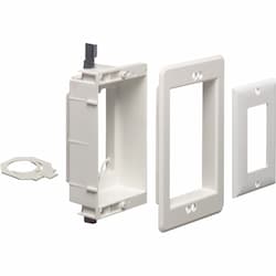 1-Gang Low Voltage Mounting Bracket, Recessed, White