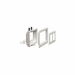 2-Gang Low Voltage Mounting Bracket, Recessed, White