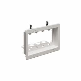 4-Gang Low Voltage Mounting Bracket, Recessed, White