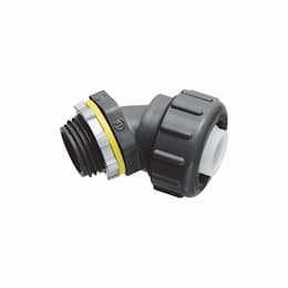 1-in Connector, Non-Metallic, 45 Degree, Black