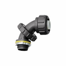 1/2-in Connector, Non-Metallic, Zero to 90, Black