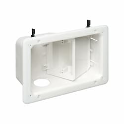 Recessed TV Box for Power & Low Voltage, Angled, White