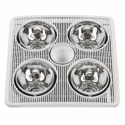 Aero Pure 1160W Bathroom Exhaust Fan w/ Light, 4-Bulb, White, 90 CFM