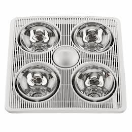 Aero Pure 1160W Bathroom Exhaust Fan w/ Light, 4-Bulb, White, 90 CFM