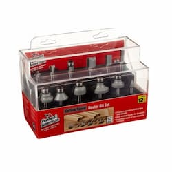 12 pc. Router Bit Set, Carbide Tipped, 1/4-in Shank