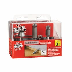 Vermont American 3 pc. Trimming Router Bit Set, Carbide Tipped, 1/4-in Shank