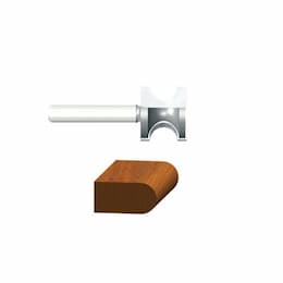 1-in x 7/8-in Bull Nose Router Bit, Carbide Tipped, 2-Flute