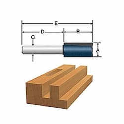 3/4-in x 1-1/4-in Straight Bit, Carbide Tipped, 2-Flute