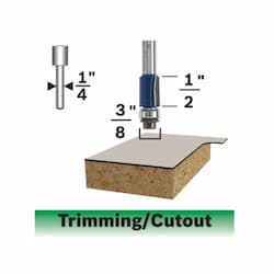 3/8-in x 1/2-in Flush Trim Bit Router, Carbide Tipped, 2-Flute