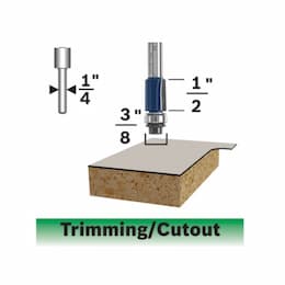 3/8-in x 1/2-in Flush Trim Bit Router, Carbide Tipped, 2-Flute