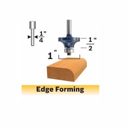 1/4-in x 1/2-in Roundover Router Bit, Carbide Tipped, 1-Flute