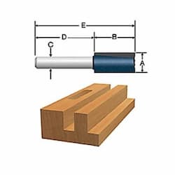 1/4-in x 3/4-in Straight Router Bit, Carbide Tipped, 2-Flute