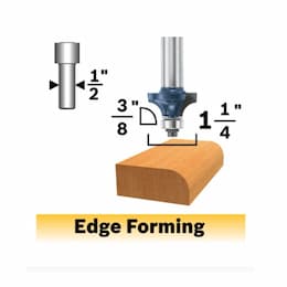 3/8-in x 5/8-in Roundover Router Bit, Carbide Tipped, 2-Flute