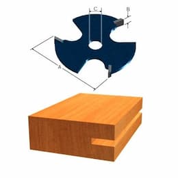 1-7/8-in Slotting Cutter, Carbide Tipped, 3-Wing