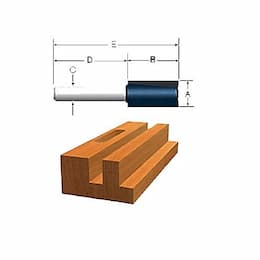 1/4-in x 1-in Straight Bit, Carbide Tipped, 2-Flute