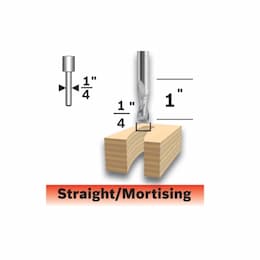 1/4-in x 1-in Upcut Spiral Router Bit, Solid Carbide, 2-Flute