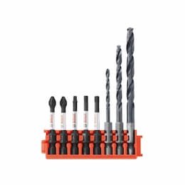 8 pc. Impact Tough Drill & Drive Bits Set w/ Clip