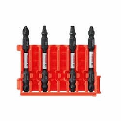 4 pc. Impact Tough Double-Ended Bit Set w/ Clip, Variety