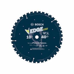 10-in Edge Circular Saw Blade, General Purpose, 40 Tooth