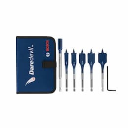 6 pc. Daredevil Spade Bit Set w/ Pouch, Stubby Length